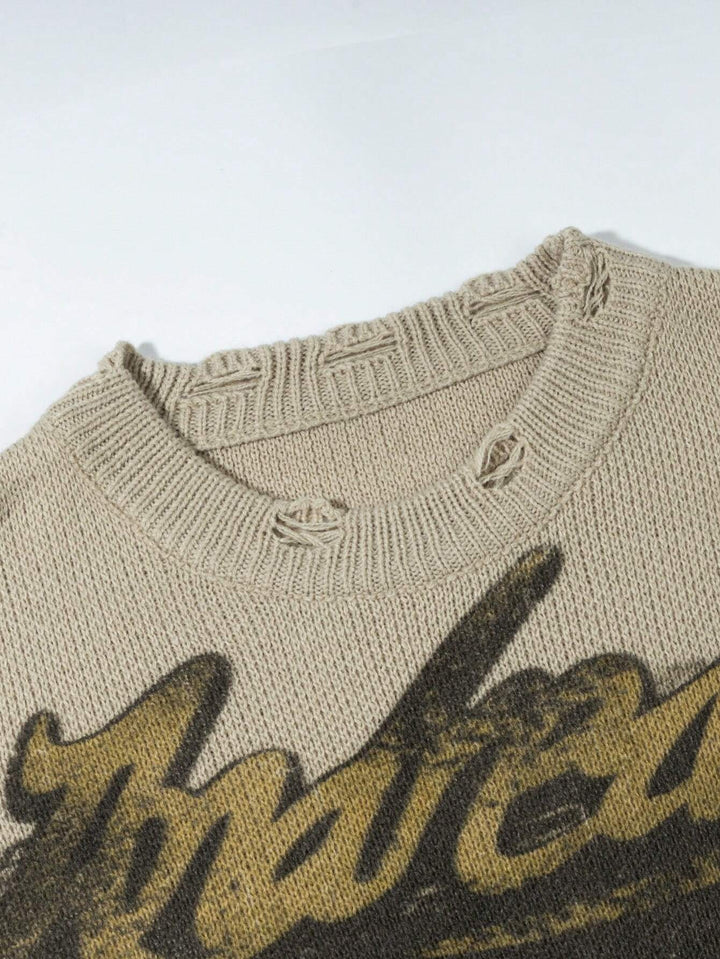 'Supper' Graphic Knitted Sweater