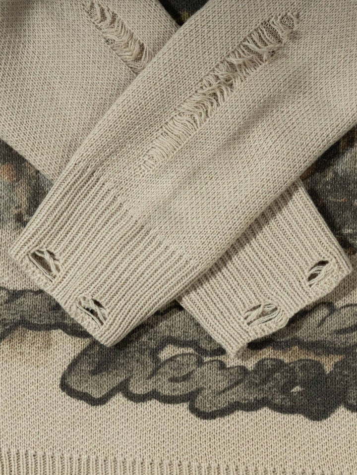 'Supper' Graphic Knitted Sweater