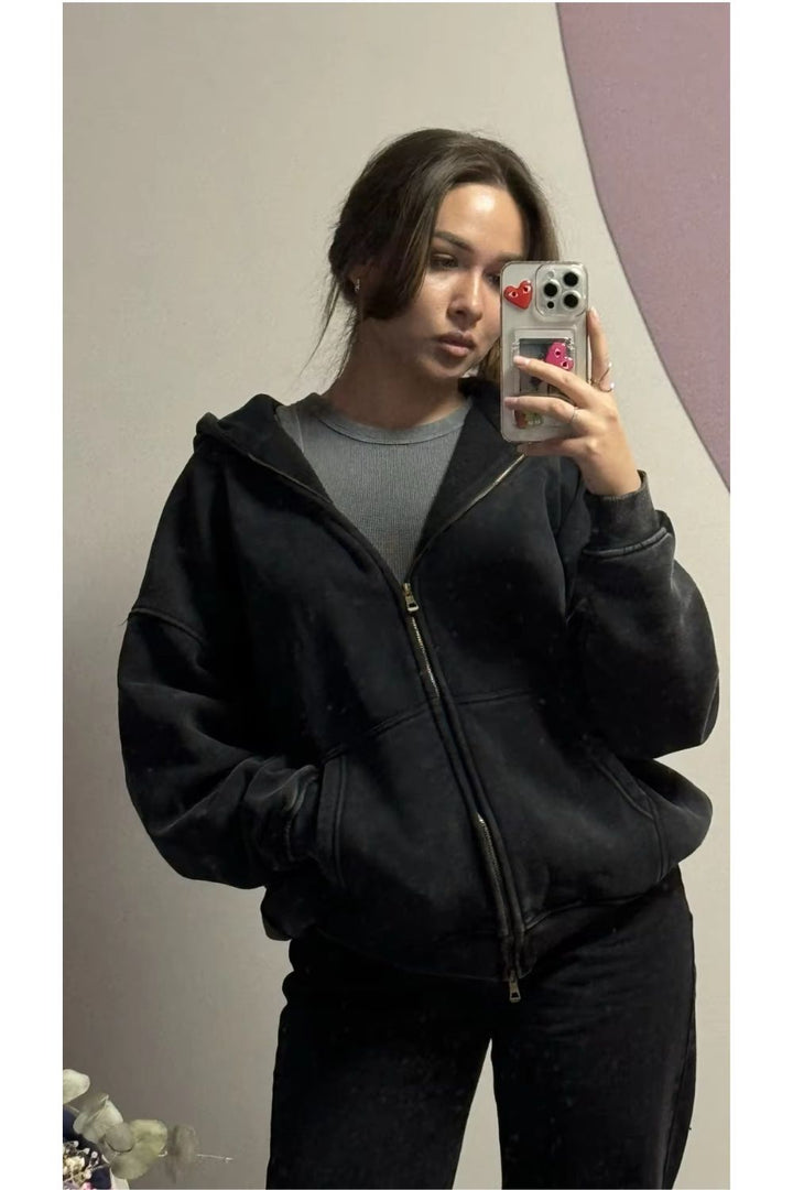 Batik Fleece Hoodie Met Ritssluiting