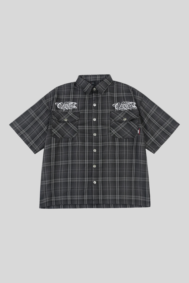 Embroidery Loose Short Sleeve Shirt - MyGarments®