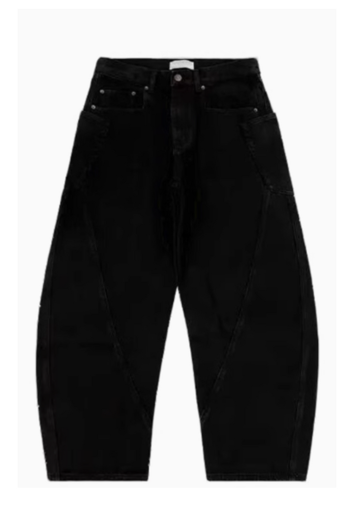 'Arc' Deconstructed Crescent Wide-Leg Jeans