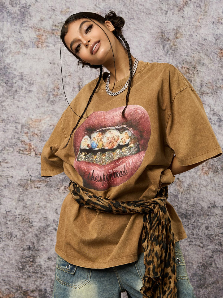 Artistic Lips Graphic T-Shirt