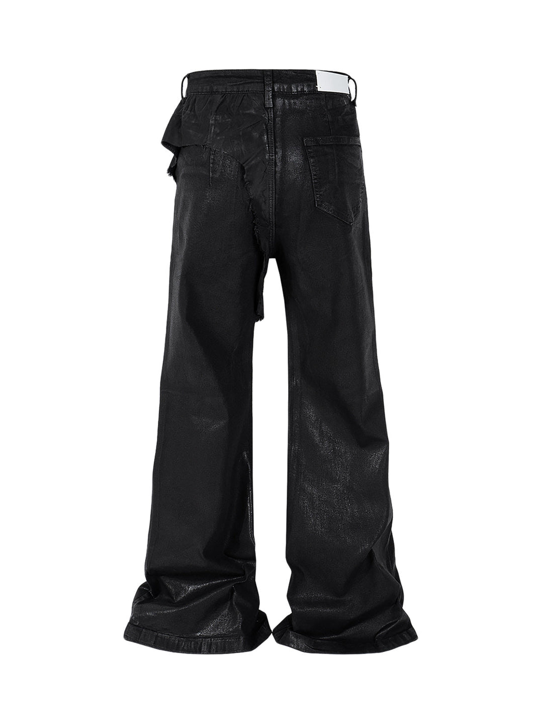 Black Wax Coated Flare Jeans - 2212