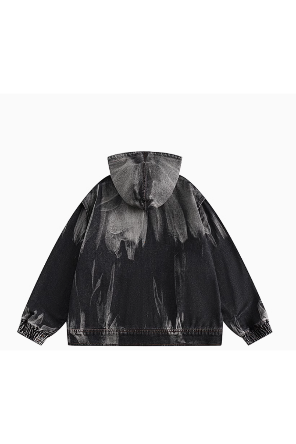 'Blaze' Washed Gradient Hooded Denim Jacket