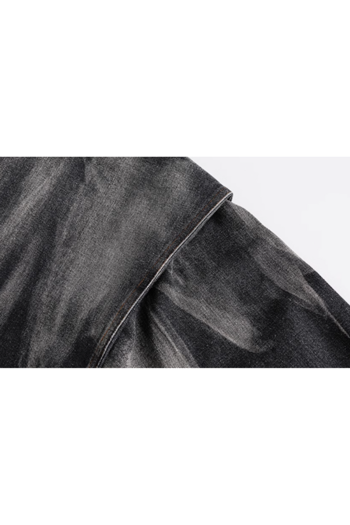 'Blaze' Washed Gradient Hooded Denim Jacket