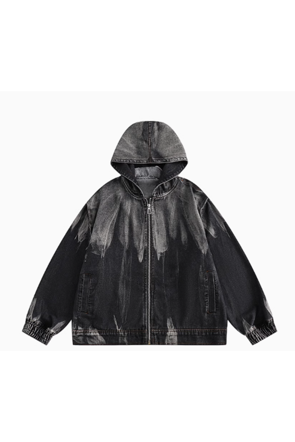 'Blaze' Washed Gradient Hooded Denim Jacket