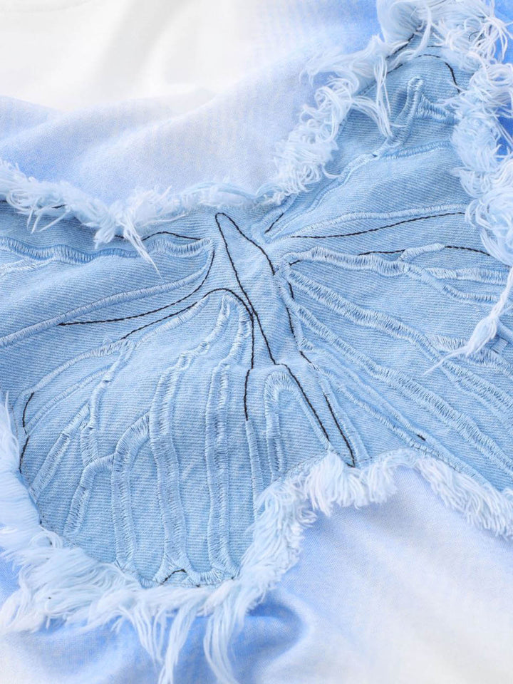 Butterfly Patch Embroidered Graphic T-Shirt