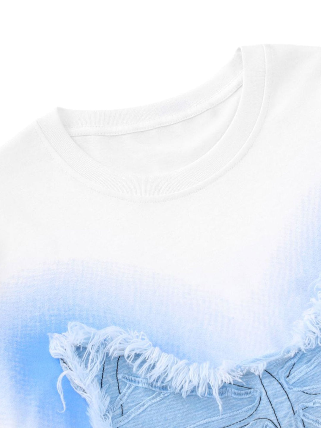 Butterfly Patch Embroidered Graphic T-Shirt