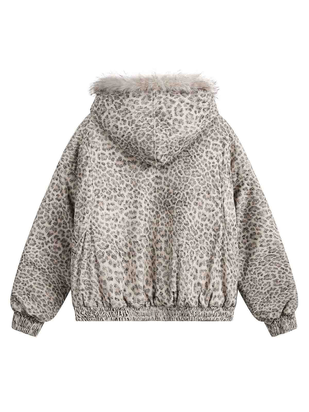 Cheetah Print Mink Fur Hooded Jacket - 2270