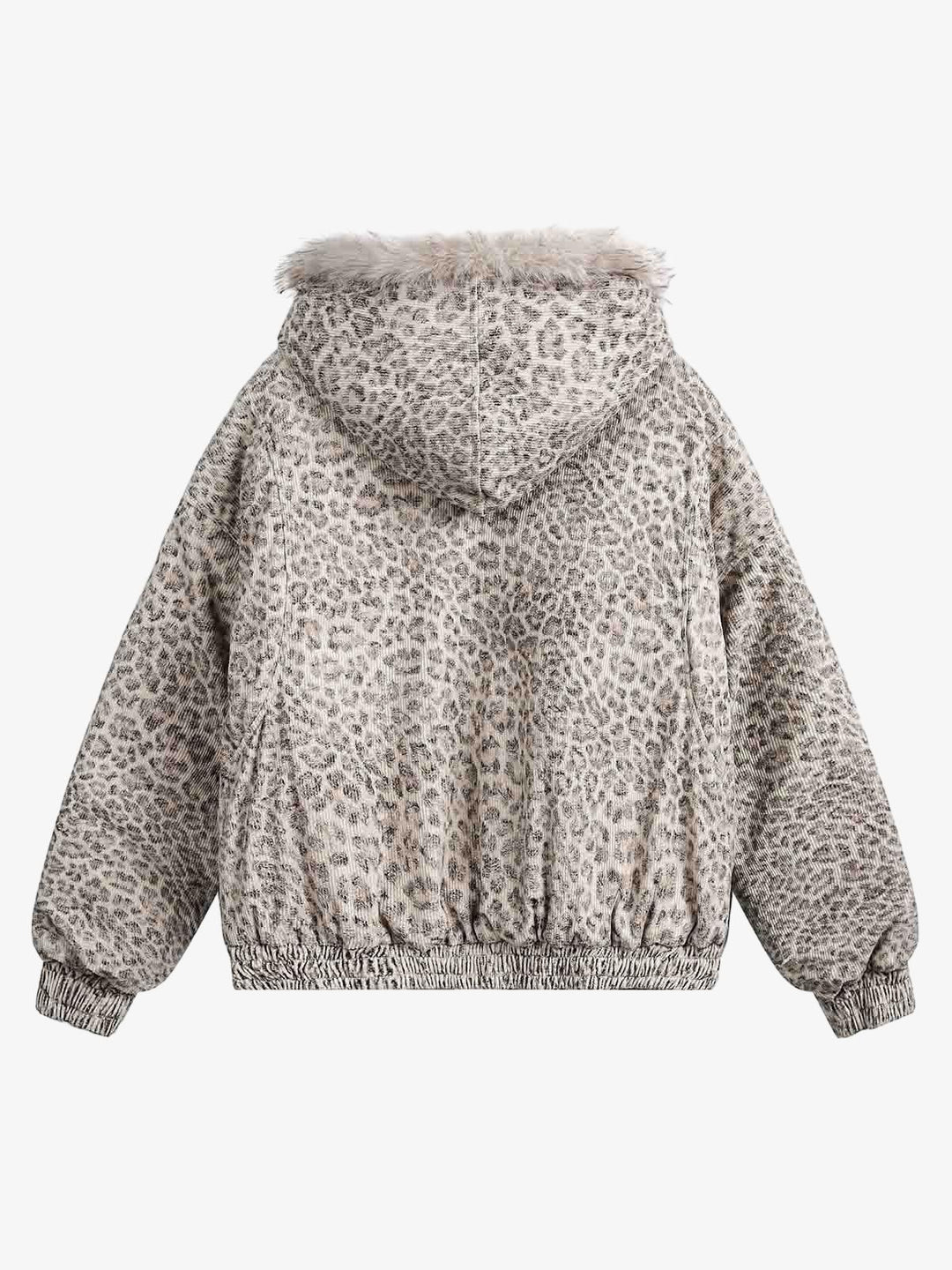 Cheetah Print Mink Fur Hooded Jacket - 2270