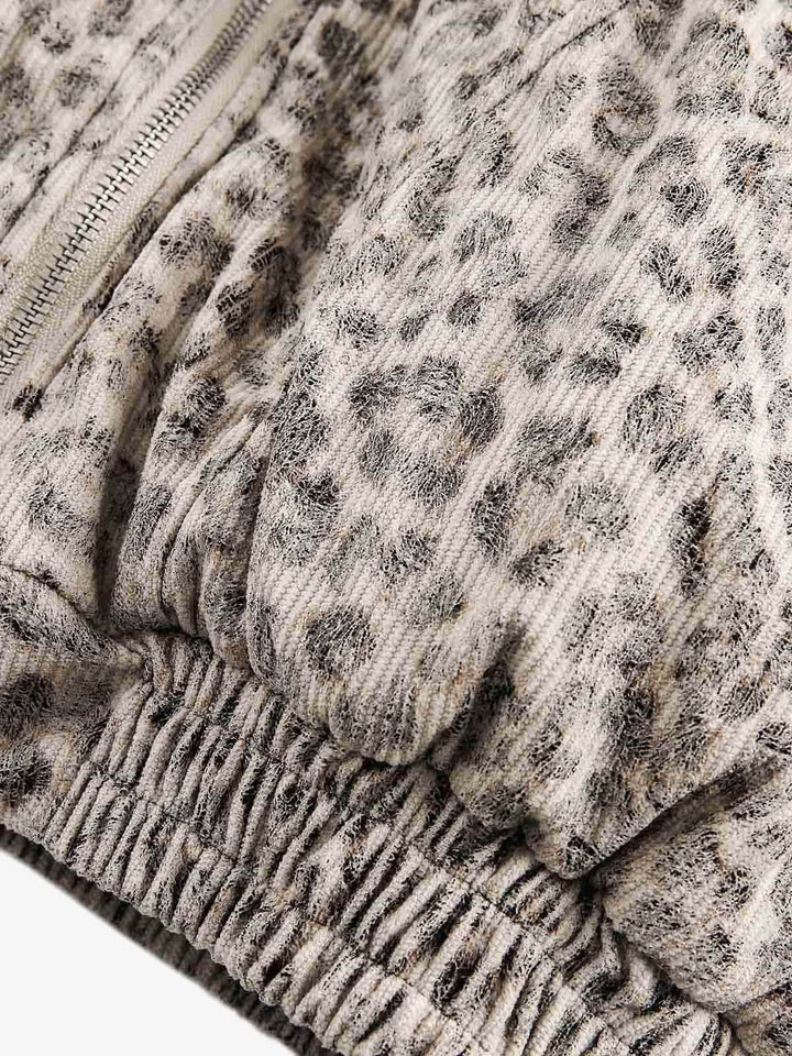 Cheetah Print Mink Fur Hooded Jacket - 2270