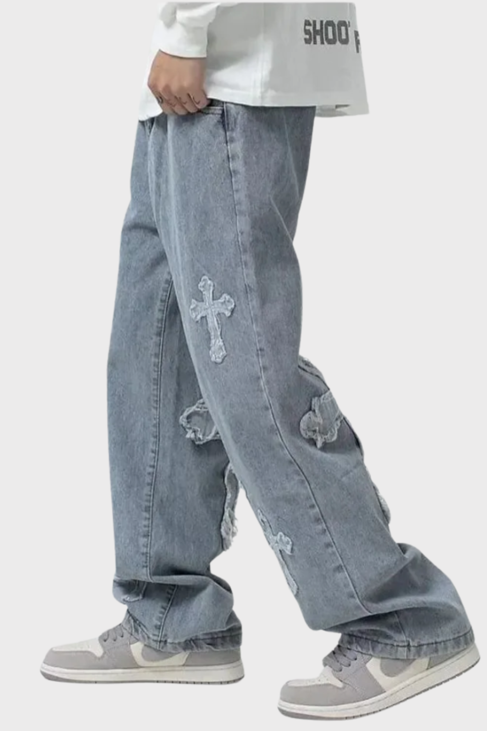 'Cross' Graphic Baggy Jeans
