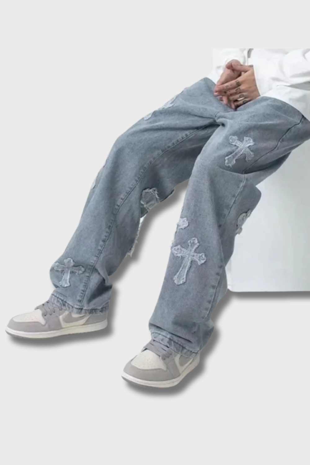 'Cross' Graphic Baggy Jeans
