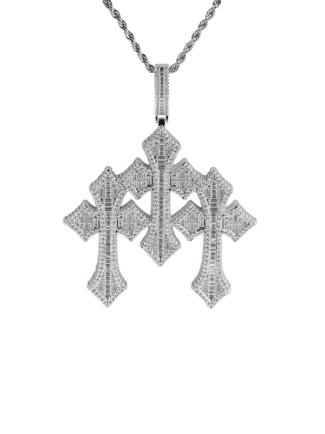 Cross Zircon Pendant Copper Necklace