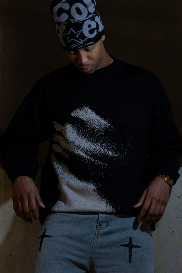 'Distorted' Graphic Knitted Sweater - NO RESTOCKS