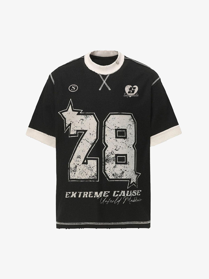 Distressed NO. 28 Jersey T-Shirt