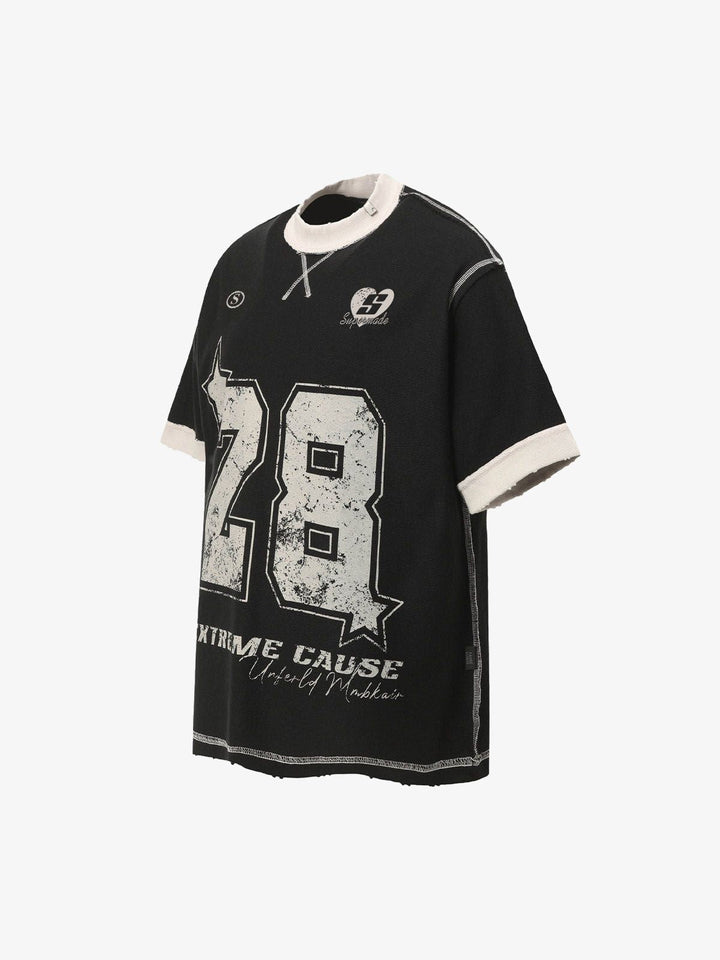 Distressed NO. 28 Jersey T-Shirt