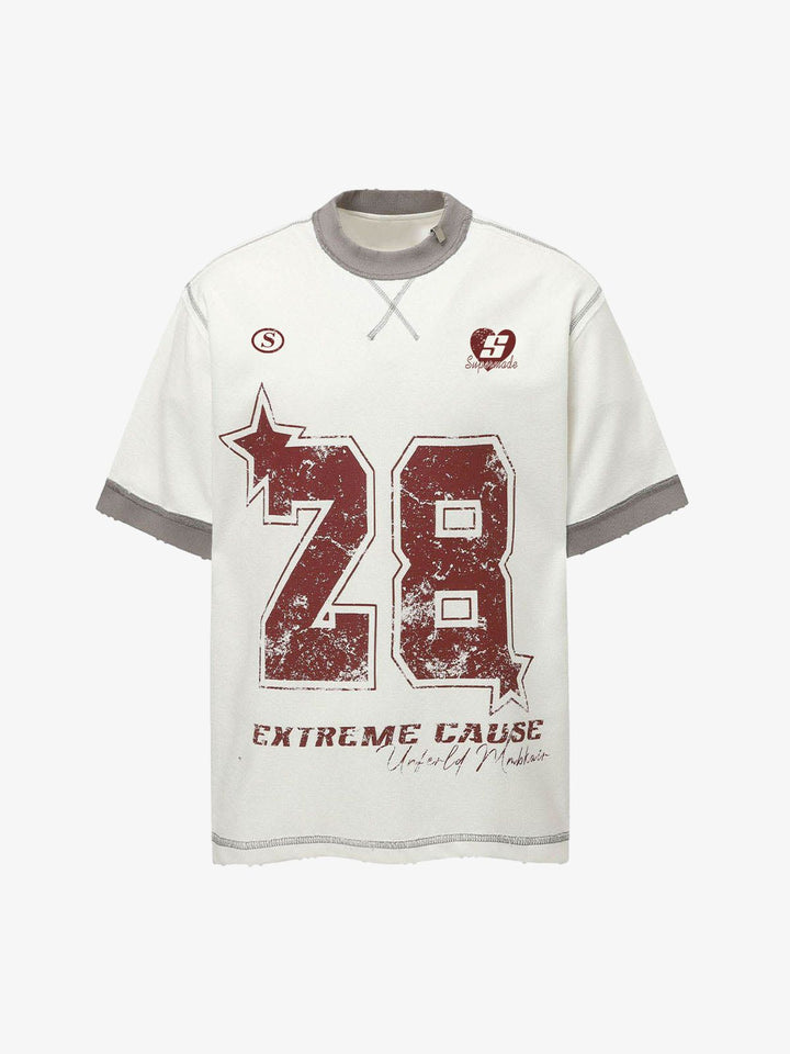 Distressed NO. 28 Jersey T-Shirt