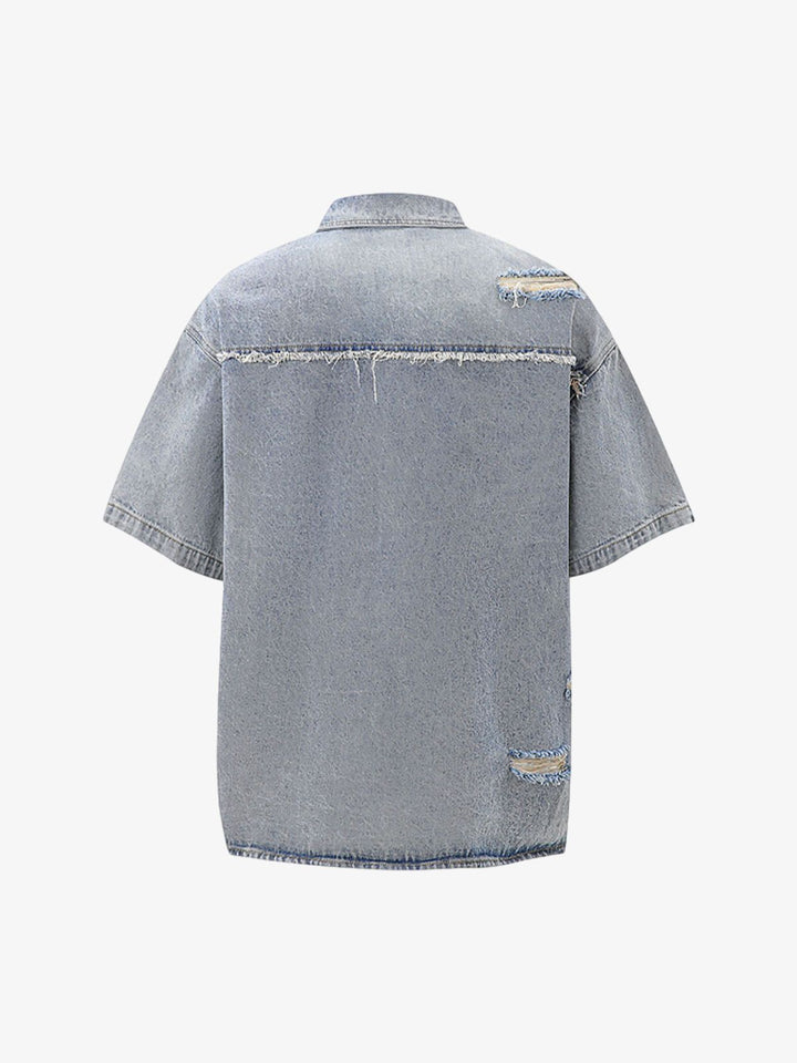 Distressed Ripped Denim Suit