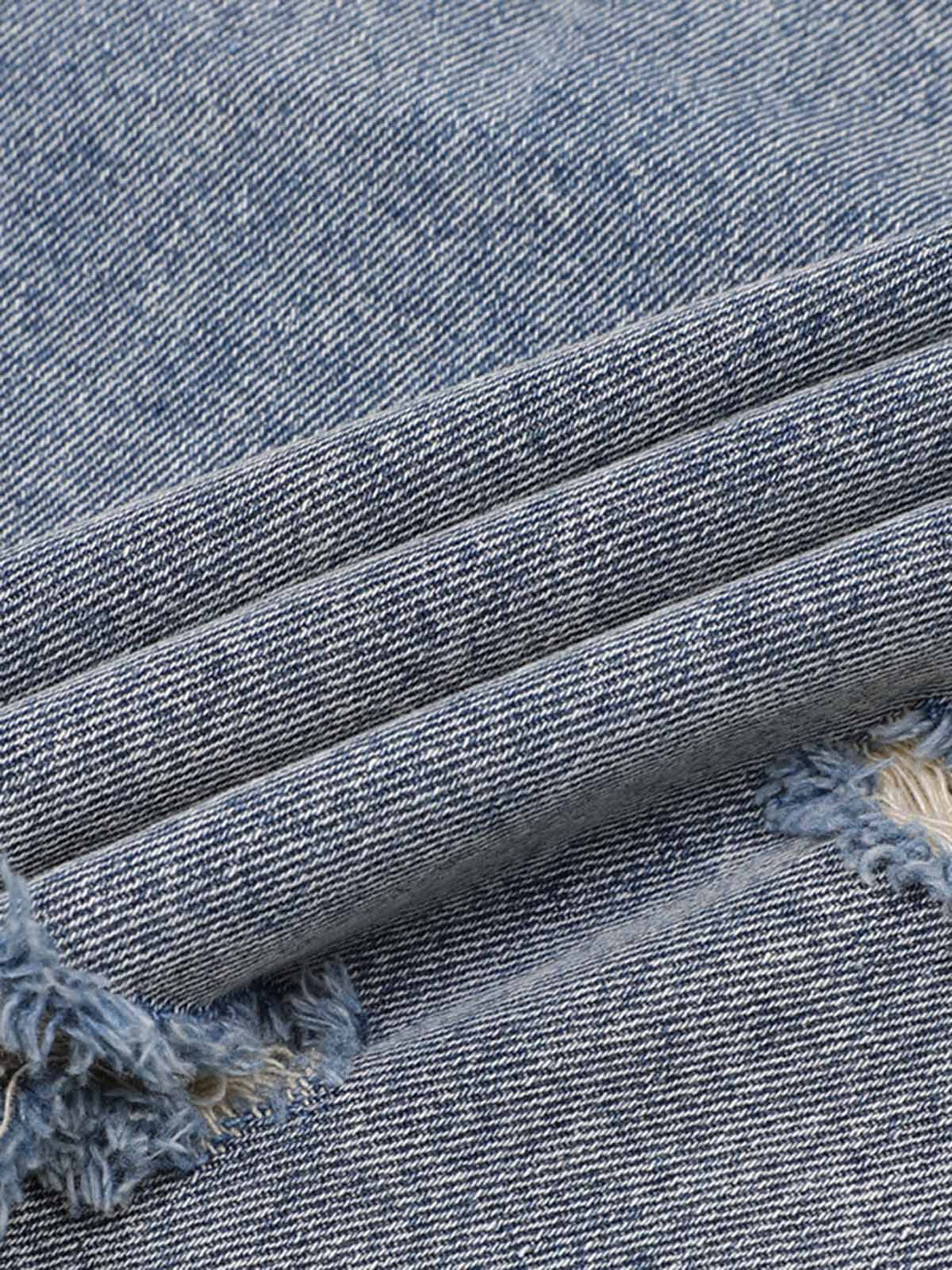 Distressed Ripped Denim Suit