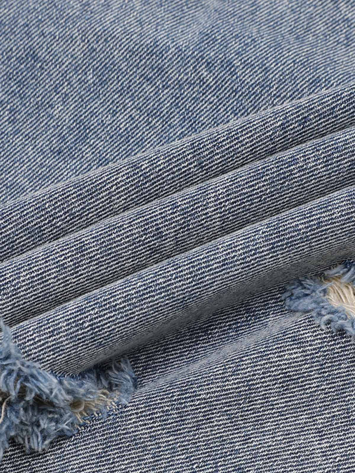 Distressed Ripped Denim Suit