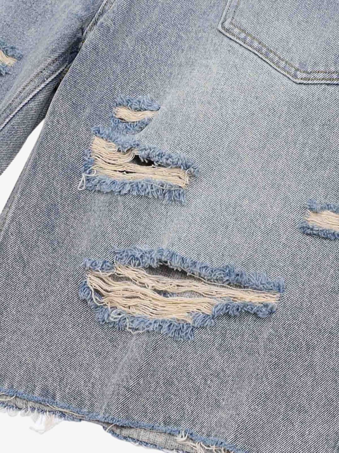 Distressed Ripped Denim Suit