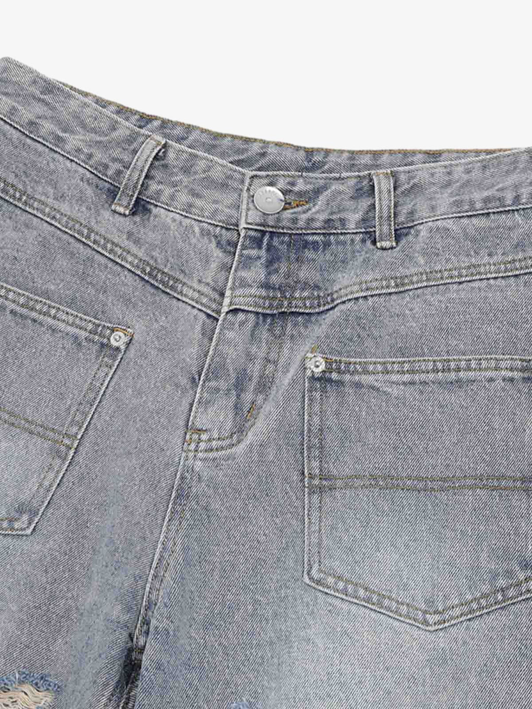 Distressed Ripped Denim Suit