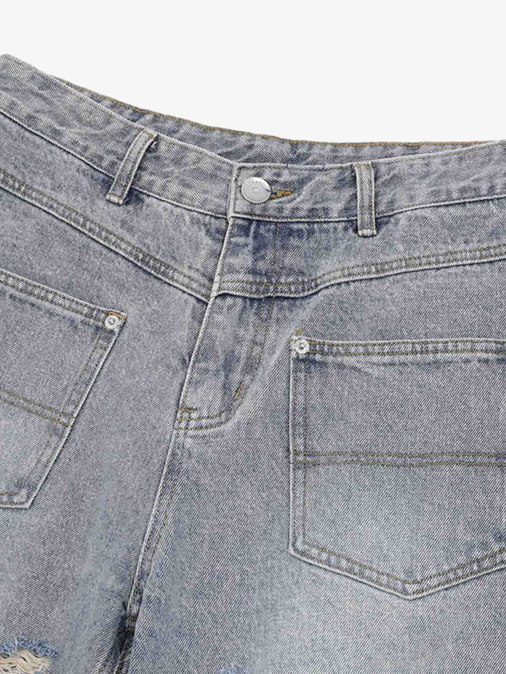 Distressed Ripped Denim Suit