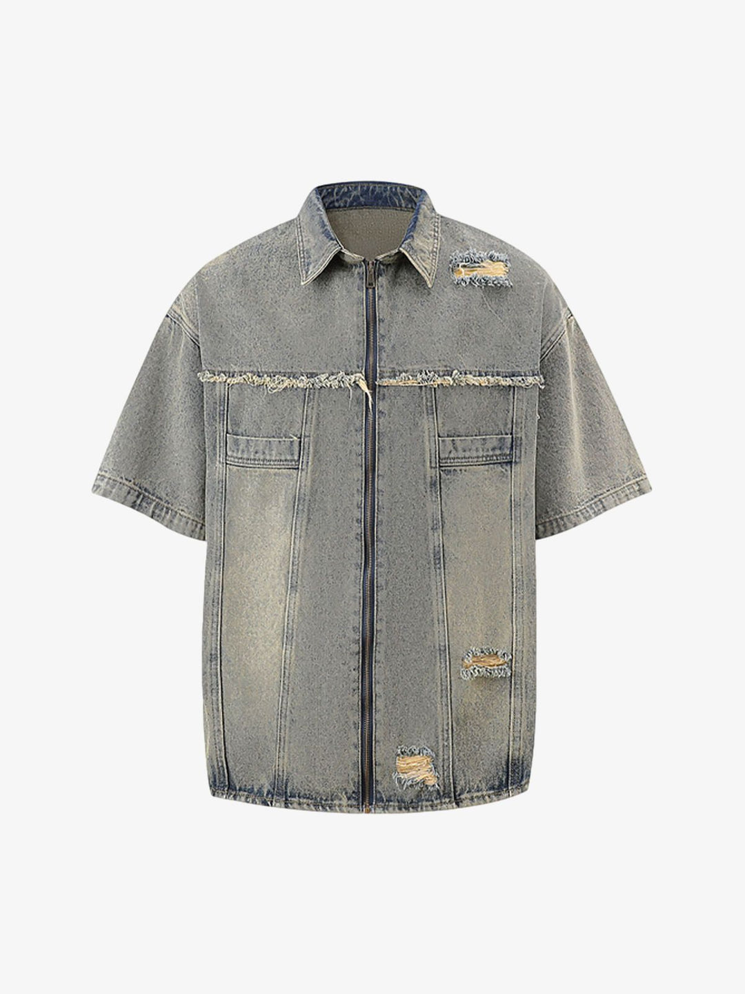 Distressed Ripped Denim Suit