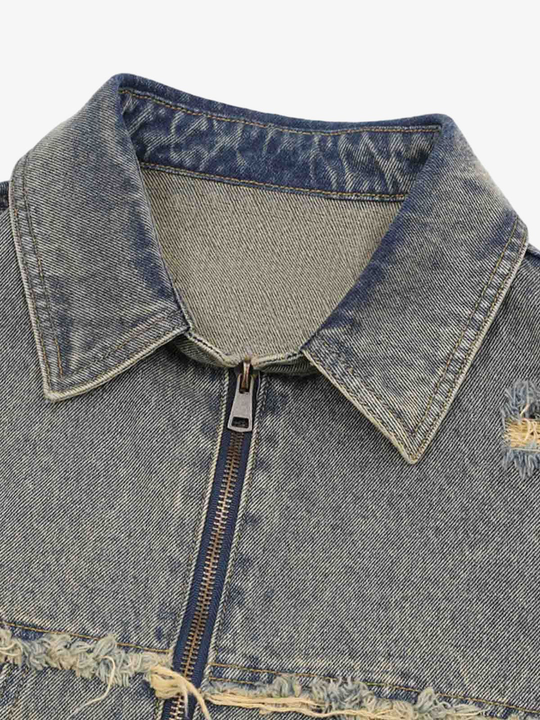 Distressed Ripped Denim Suit