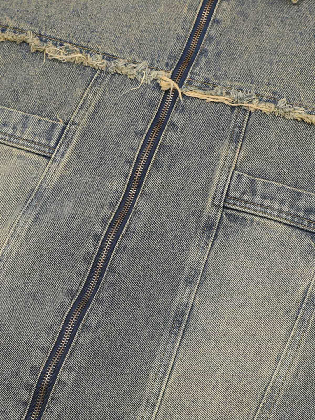 Distressed Ripped Denim Suit