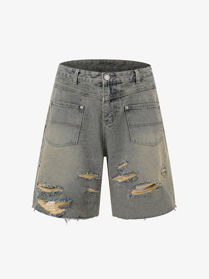 Distressed Ripped Denim Suit