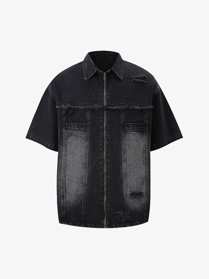 Distressed Ripped Denim Suit