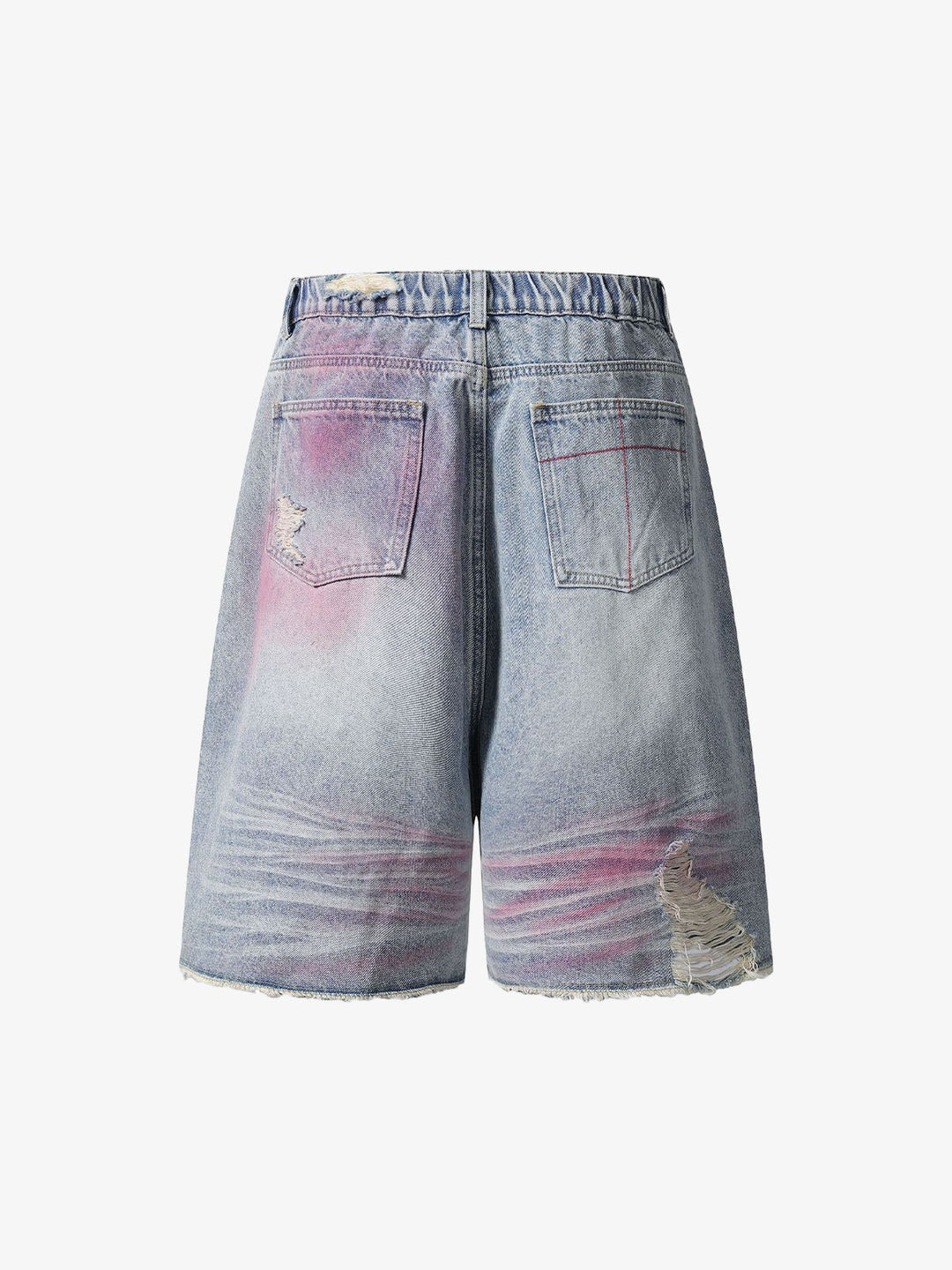 Distressed Tie-Dye Denim Jorts
