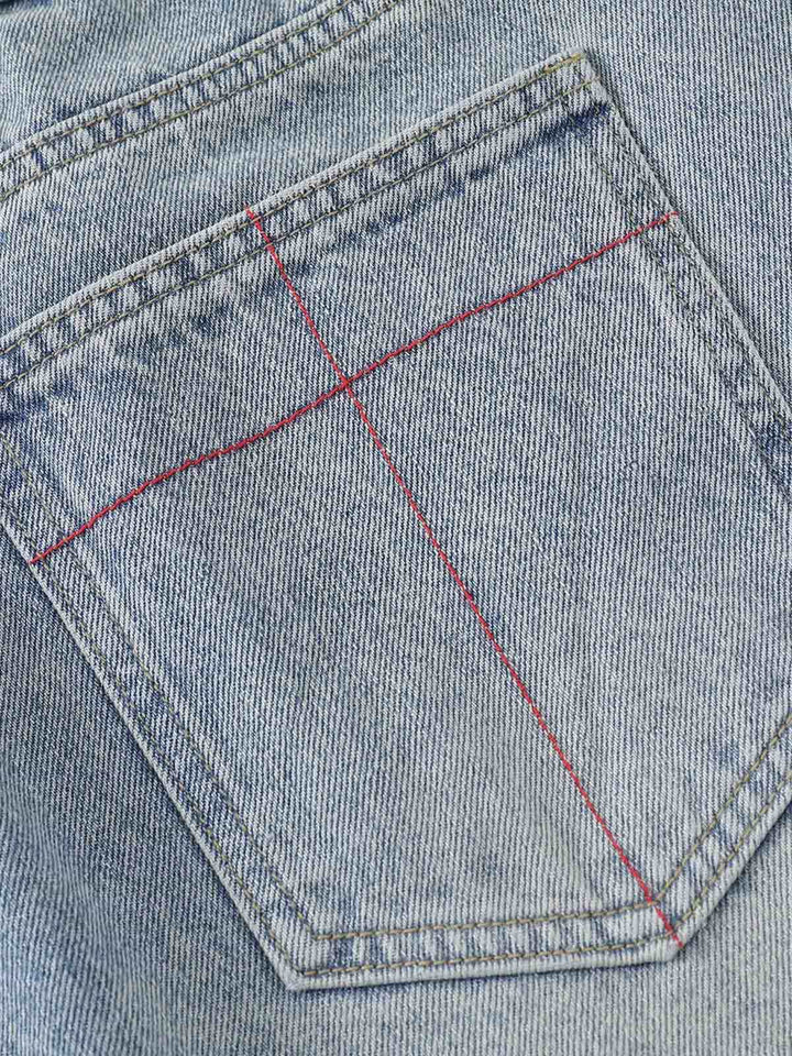 Distressed Tie-Dye Denim Jorts