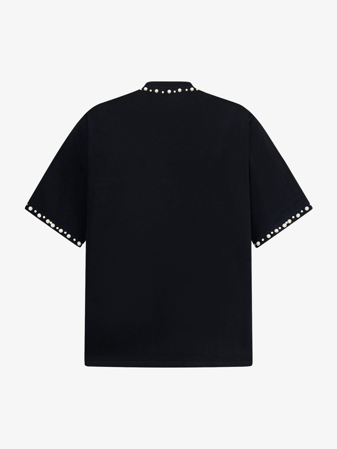 Elegant Pearl-Embellished Oversized T-Shirt