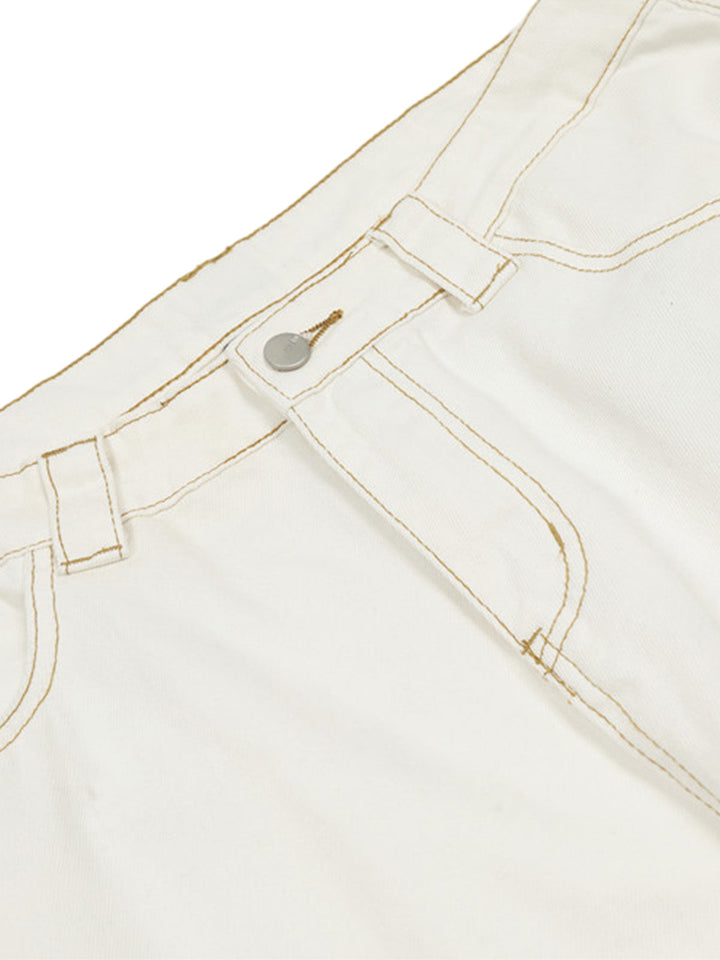 Embroidered Floral Patches Barrel Jeans