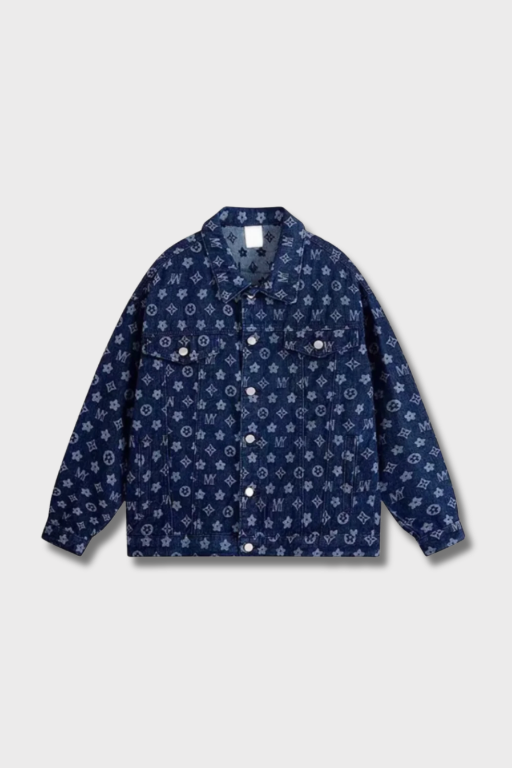 'Everett' Full Print Jacquard Denim Shirt Jacket