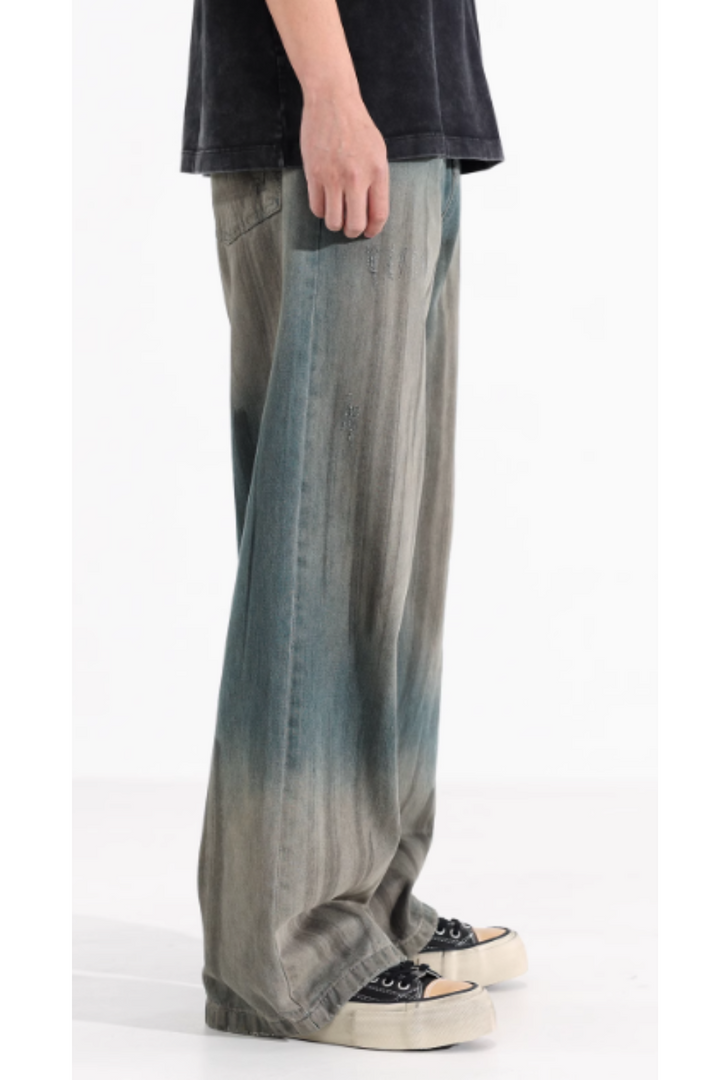 'Fade' Washed Straight-Leg Jeans