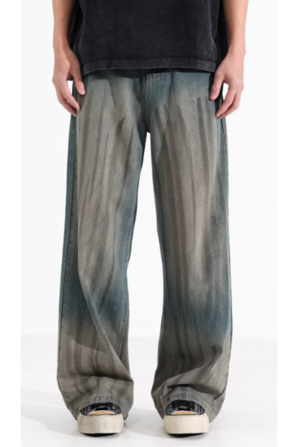 'Fade' Washed Straight-Leg Jeans