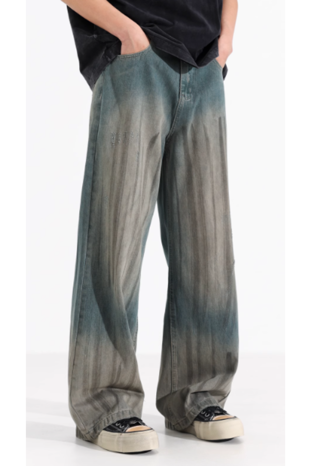 'Fade' Washed Straight-Leg Jeans