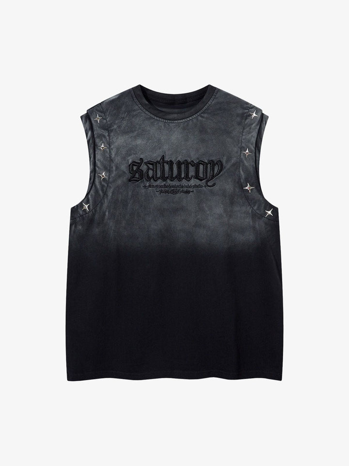 Gradient Embroidered Stars Tank Top