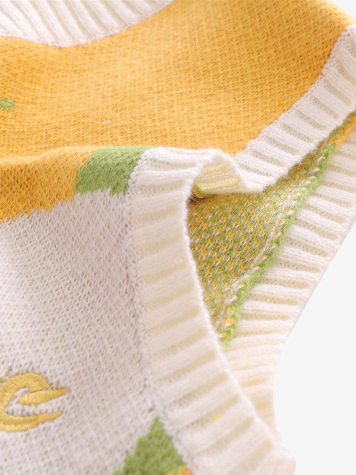 Graffiti Love V-neck Irregular Sweater