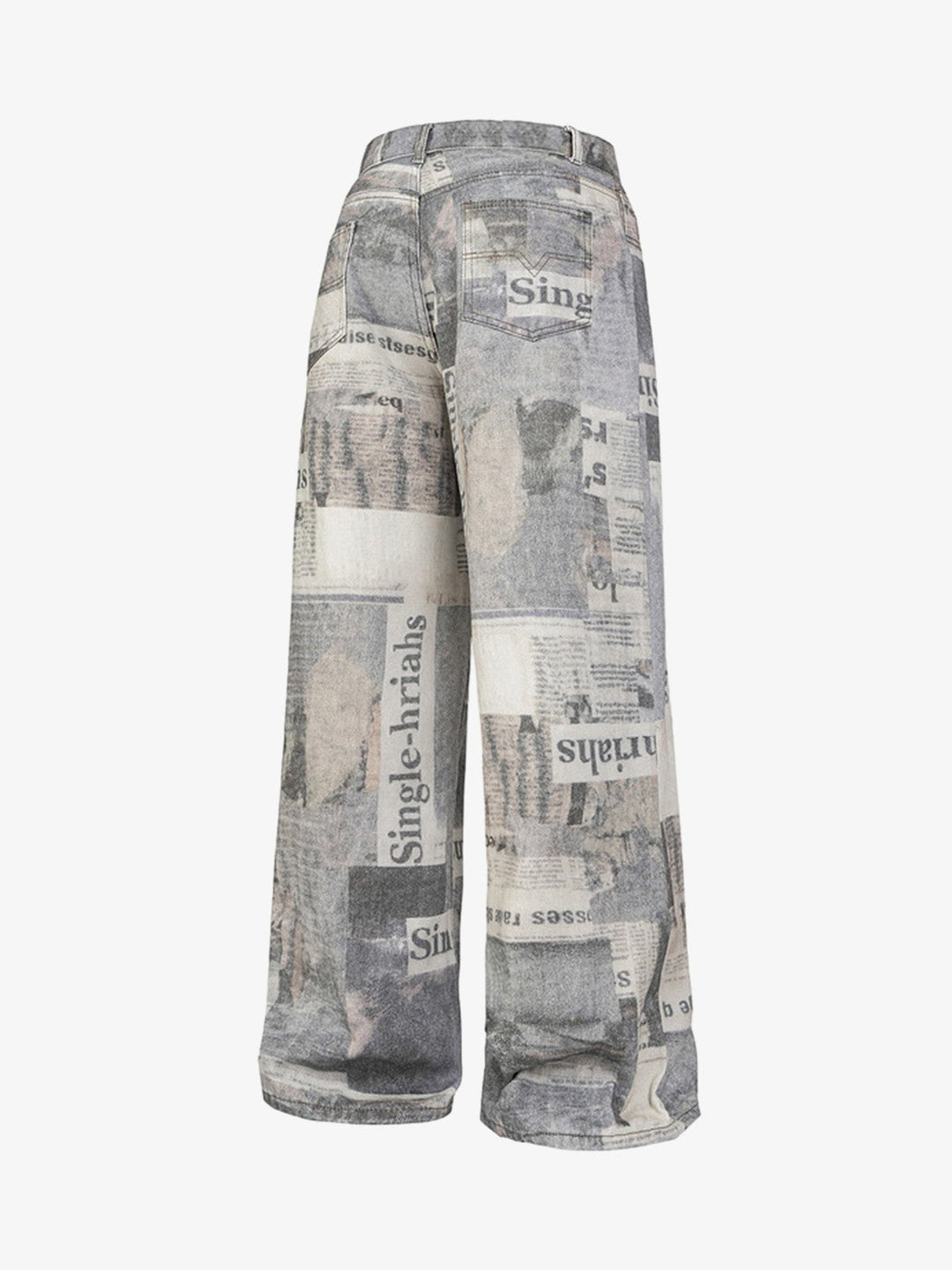 Graffiti Newspaper Baggy Jeans - 2404
