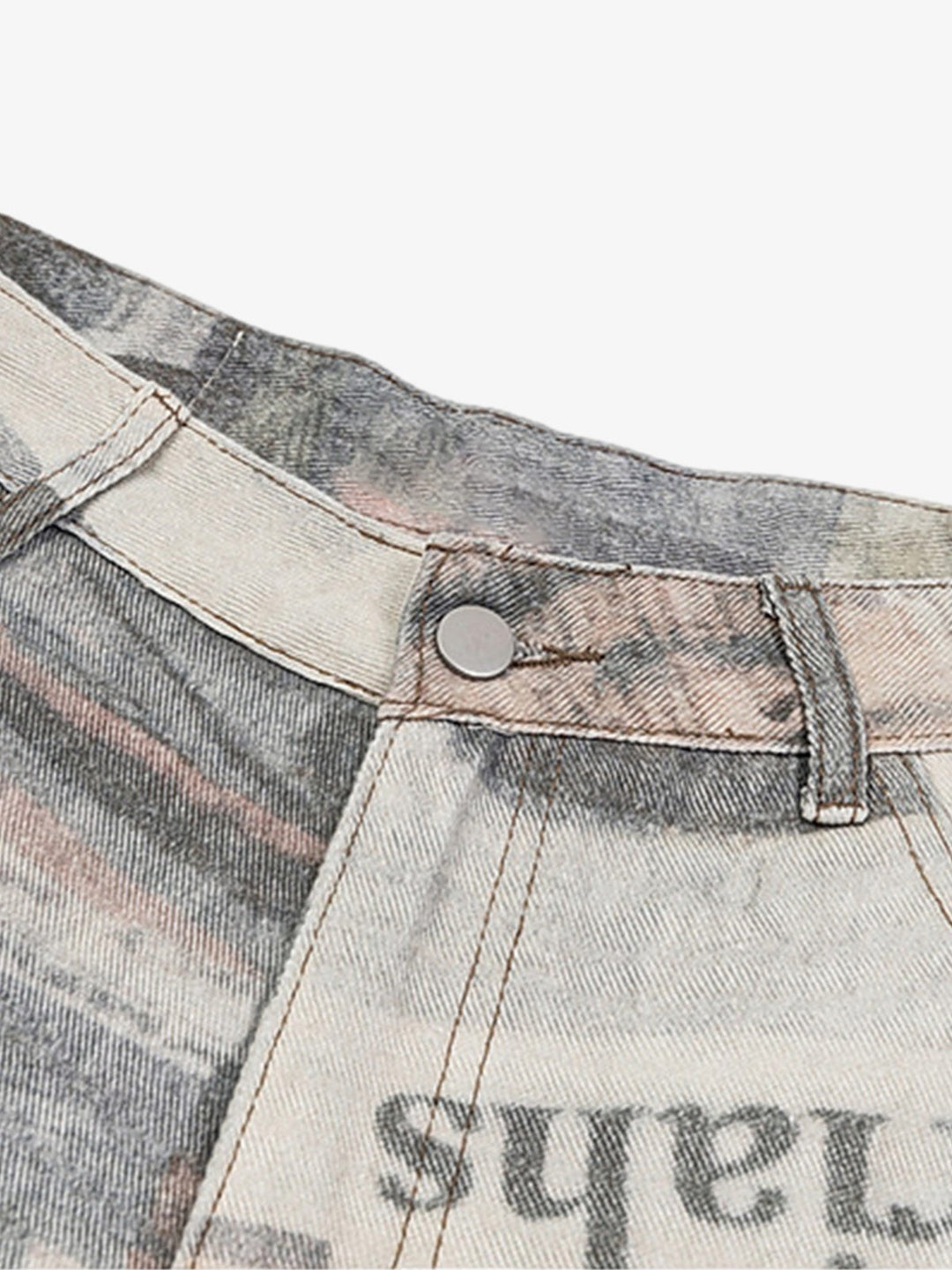 Graffiti Newspaper Baggy Jeans - 2404