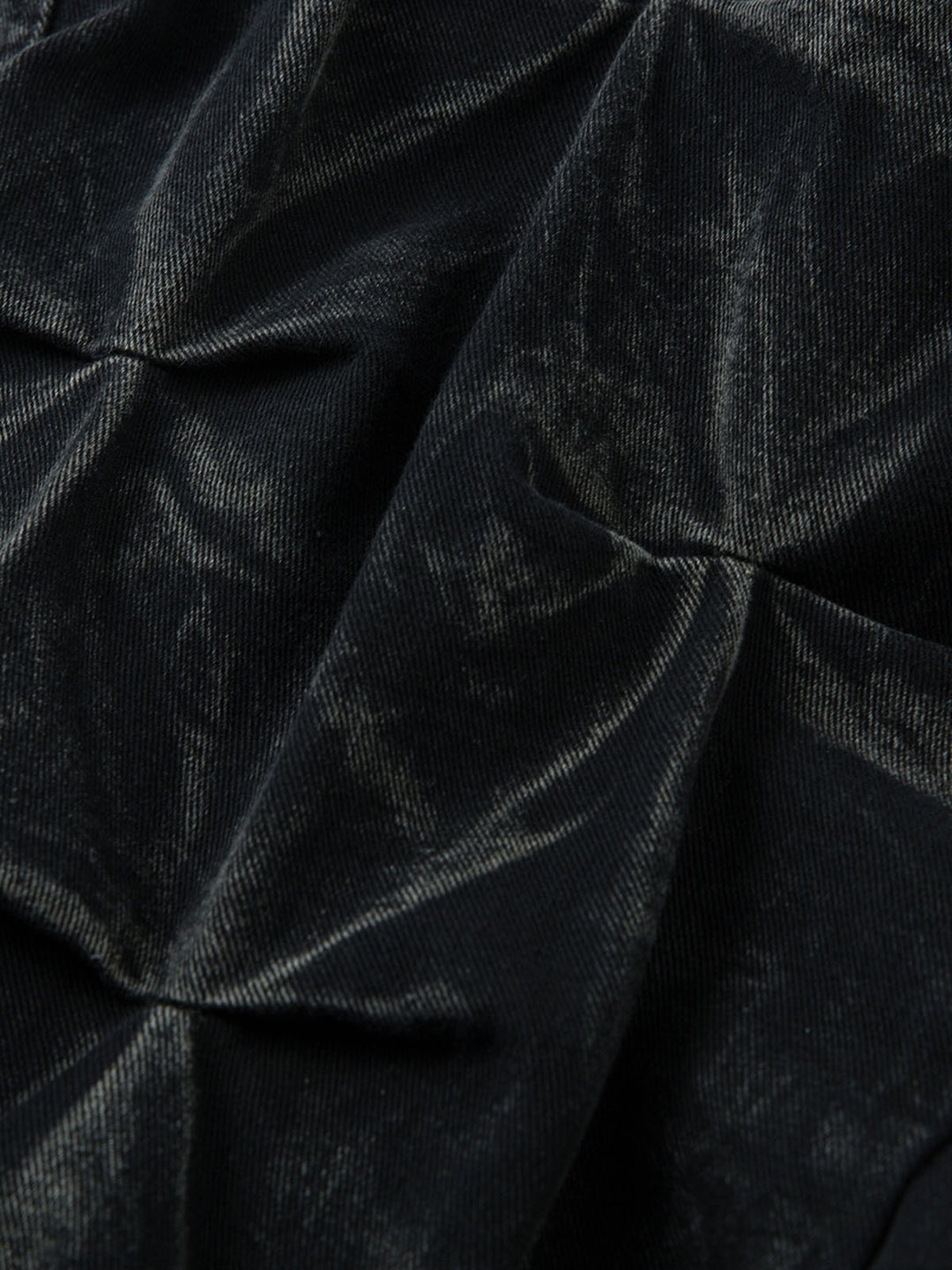 Heavy Washed Distressed Pleated Baggy Jeans - 2282