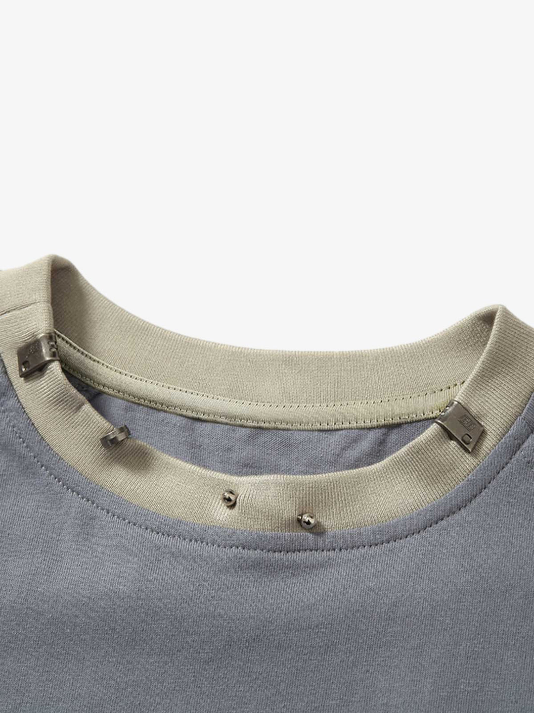 Heavy Washed Street Metal Collar T-shirt
