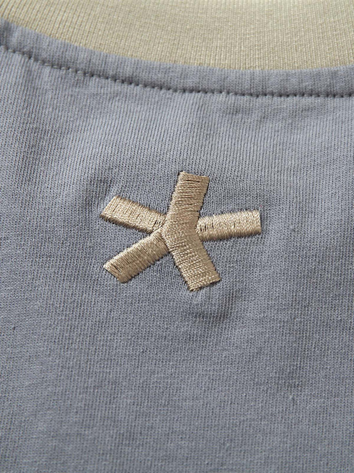 Heavy Washed Street Metal Collar T-shirt