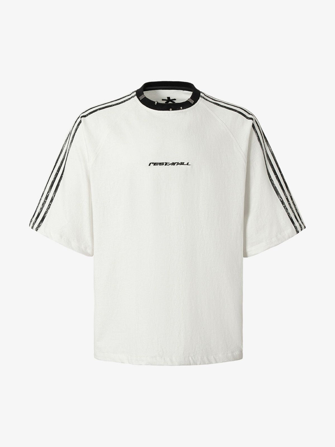 Heavy Washed Street Metal Collar T-shirt