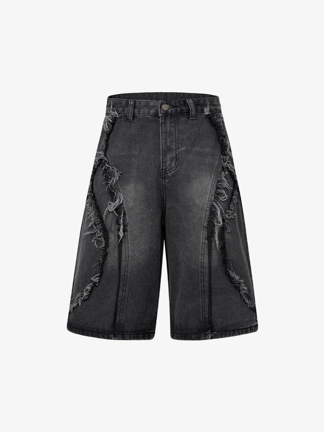 High Street Washed Distressed Denim Shorts - 2100